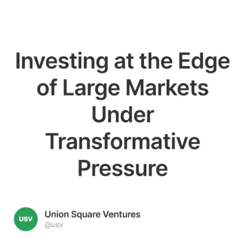 Investing at the Edge of Large Markets Under Transformative Pressure