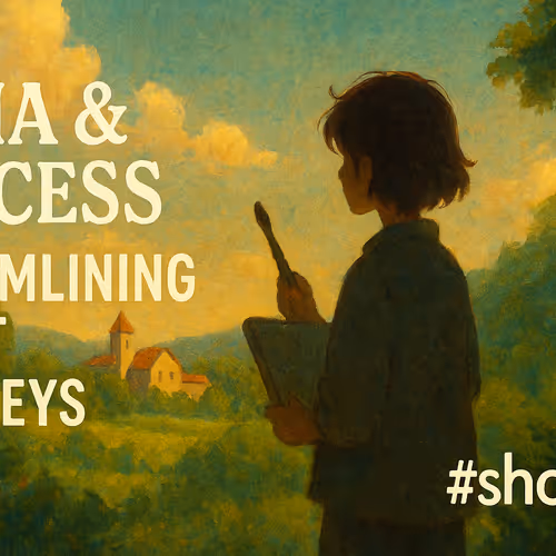 Create a cinematic, hand-painted, Ghibli-inspired thumbnail for a YouTube video titled: Topia & Proc