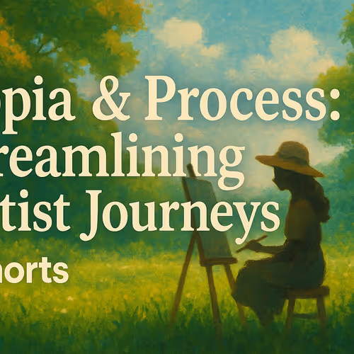 Create a cinematic, hand-painted, Ghibli-inspired thumbnail for a YouTube video titled: Topia & Proc