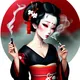 タバコを持つ女性