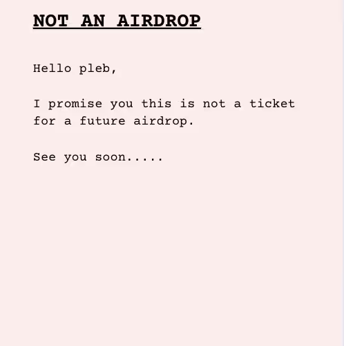NOT AN AIRDROP