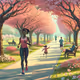 city park in springtime