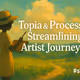 Create a cinematic, hand-painted, Ghibli-inspired thumbnail for a YouTube video titled: Topia & Proc