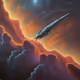Spaceship in space