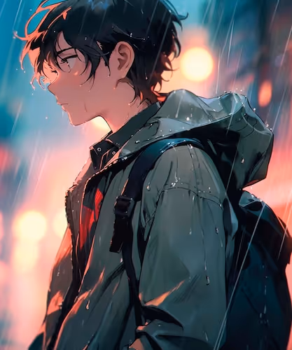 Rainy person