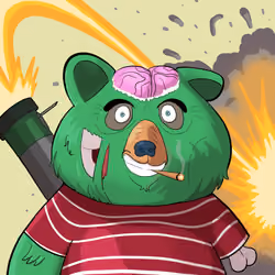 #2913 • Velvety Frizzy Scary Bear