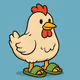 chiken in slippers