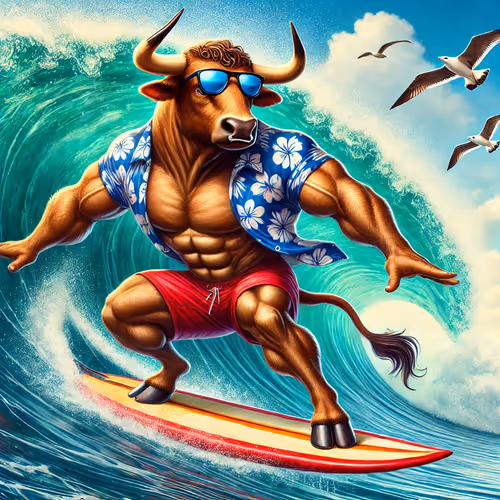 Surfing Bull