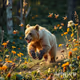 Bear runs away from bees