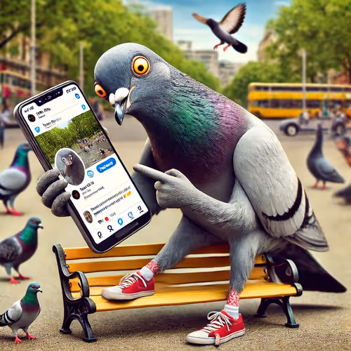 Confused Pigeon Scrolling