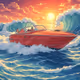 At the top of the wave