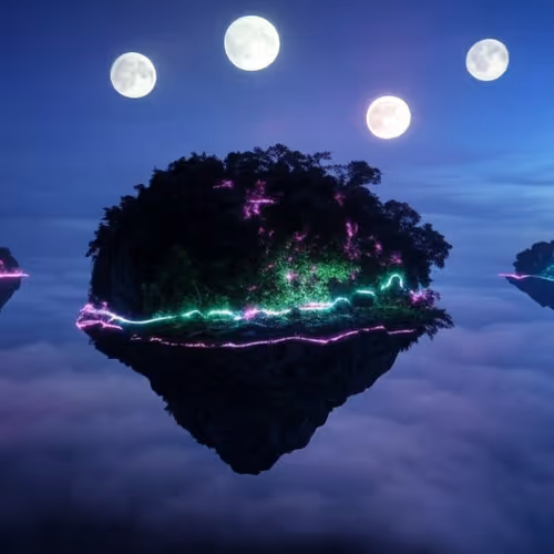 Glowing Isles Under Triple Moons