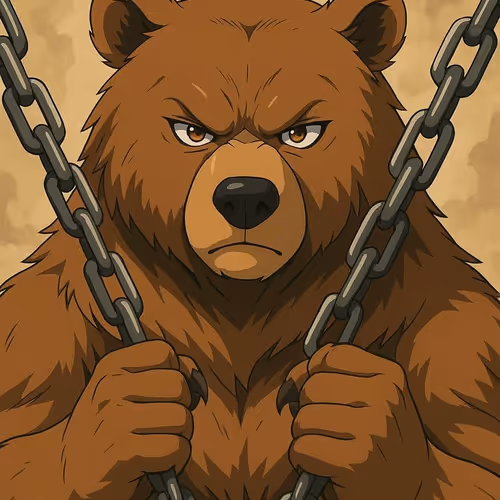 Bear with chains