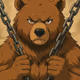 Bear with chains