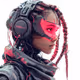 cyber girl pink glasses