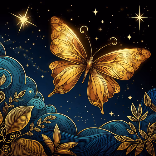 Butterfly Soaring the Night