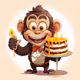 monkey with cake