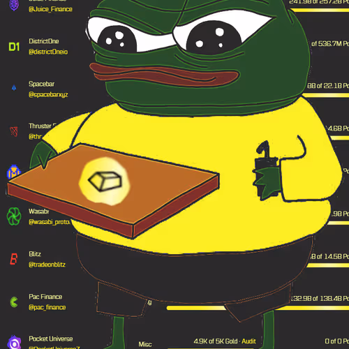 Pepe's farming Gold on Blast