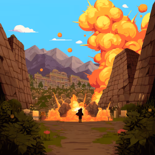 Ancient city blown up.