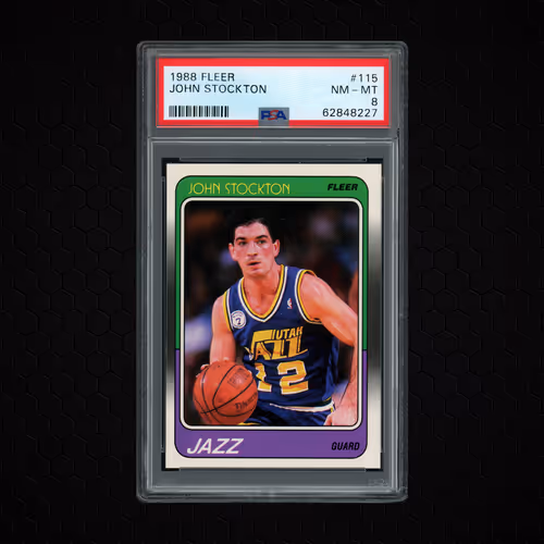 1988 Fleer John Stockton #115 PSA 8