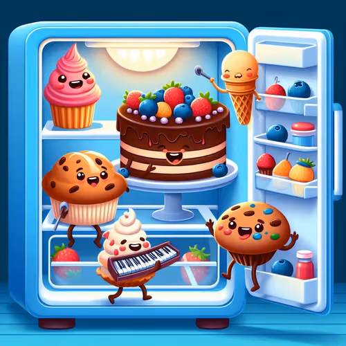 Inside the refrigerator - dessert family