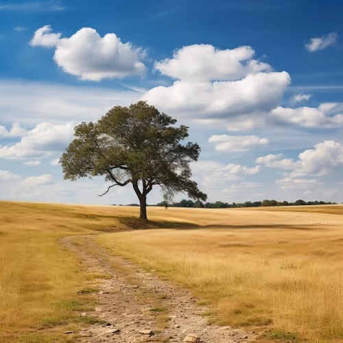 An old tree in a field