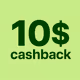 10$ Cashback only holder