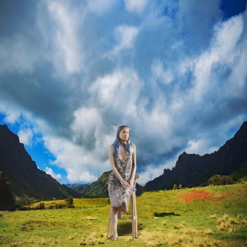 3D Model Leopard Dress in a Forest and Volcanoes
