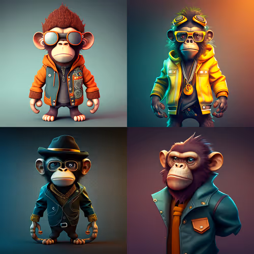 3D Monkey Cartoon Collection