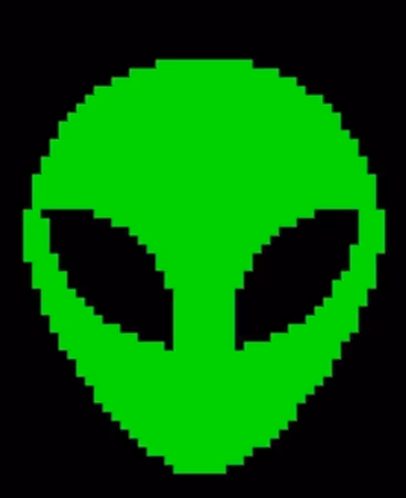 8-bit alien head - old