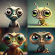 A funny alien with big eyes and a funny face