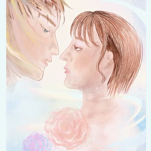 a girl and something
