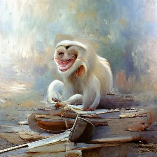 A happy white Monkey