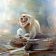 A happy white Monkey