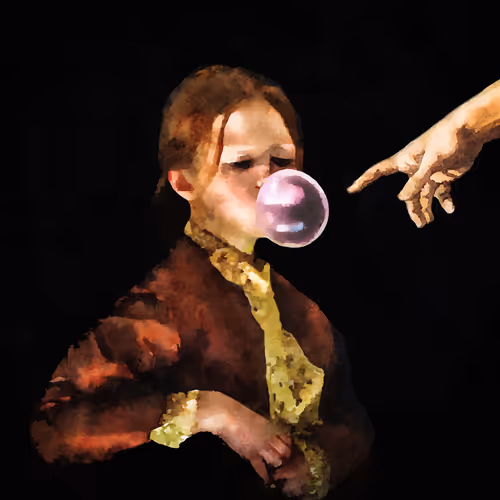 adam hand and Chewing gum - old