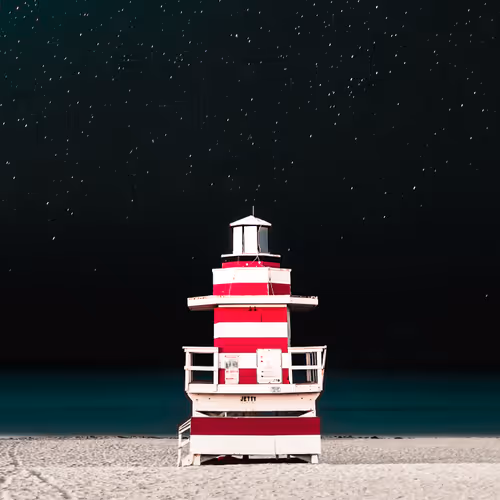 Miami Beach Lifeguard Towers Under The Stars