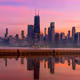 Aerial Blue Hour Chicago