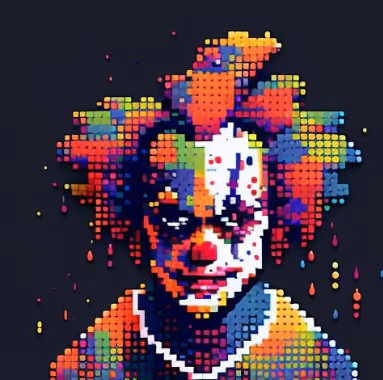 AI pixel clowns