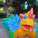 AI reimaining of colorful dragon bench