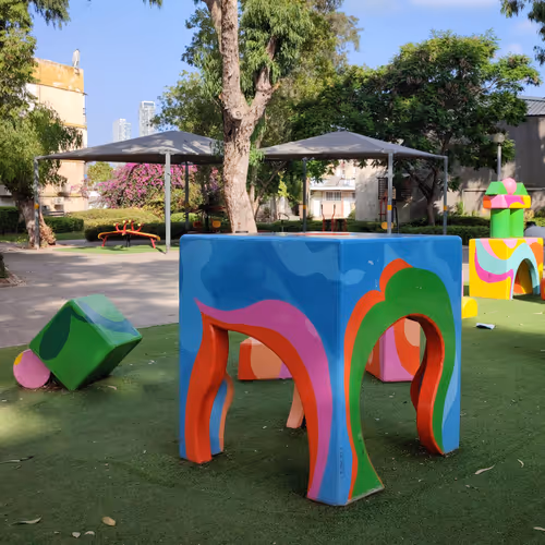 AI reimaining of "I built a brick tower" public art