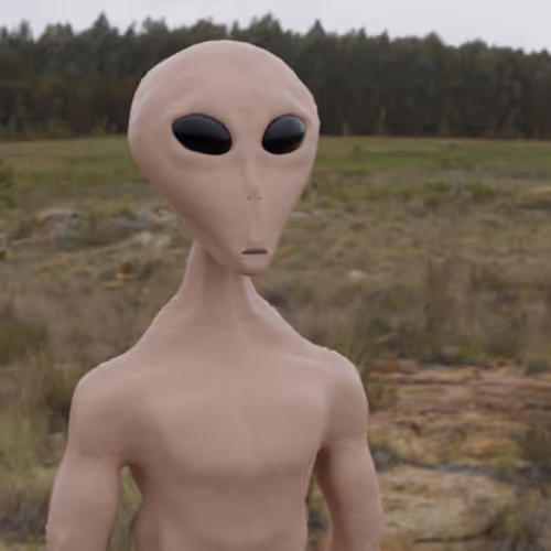 Alien posing
