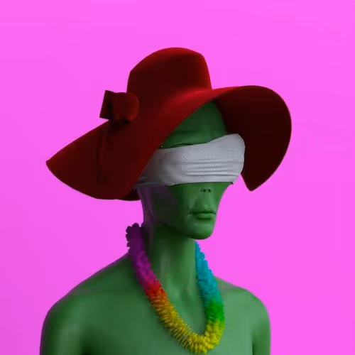 alien with closed eyes