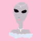 alien is happy - old