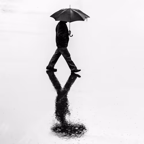 Alone man on the street - old