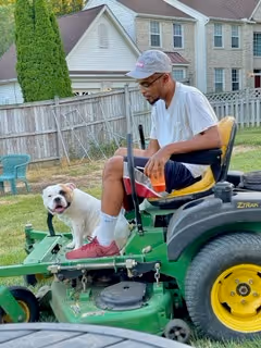 A man an his dog