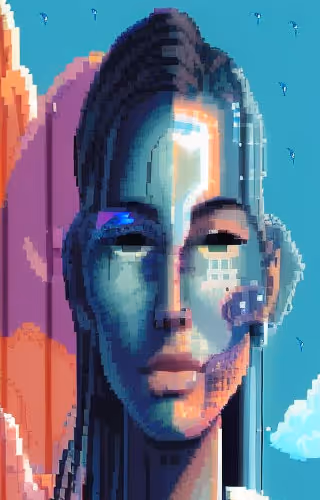 American flag woman art