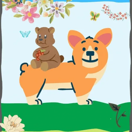 Animal Friends - Bear and Dog Living a Peaceful Life - Beautiful Scenery (Original GIF)
