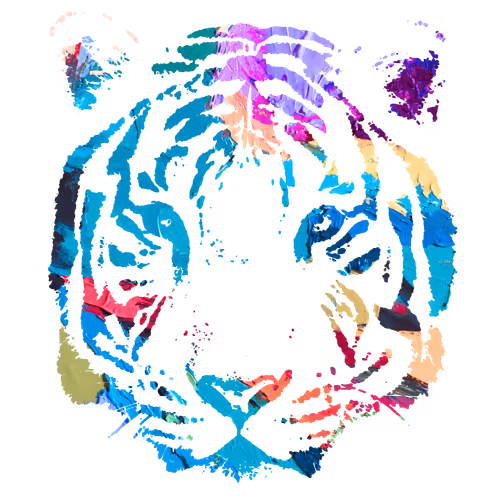 Animals painting with paints