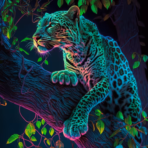 Animal world neon coloring, color variations.