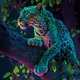 Animal world neon coloring, color variations.